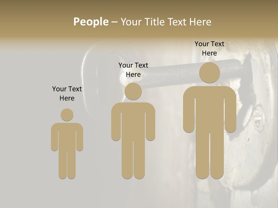 A Rusty Key On A Door With A Black Background PowerPoint Template