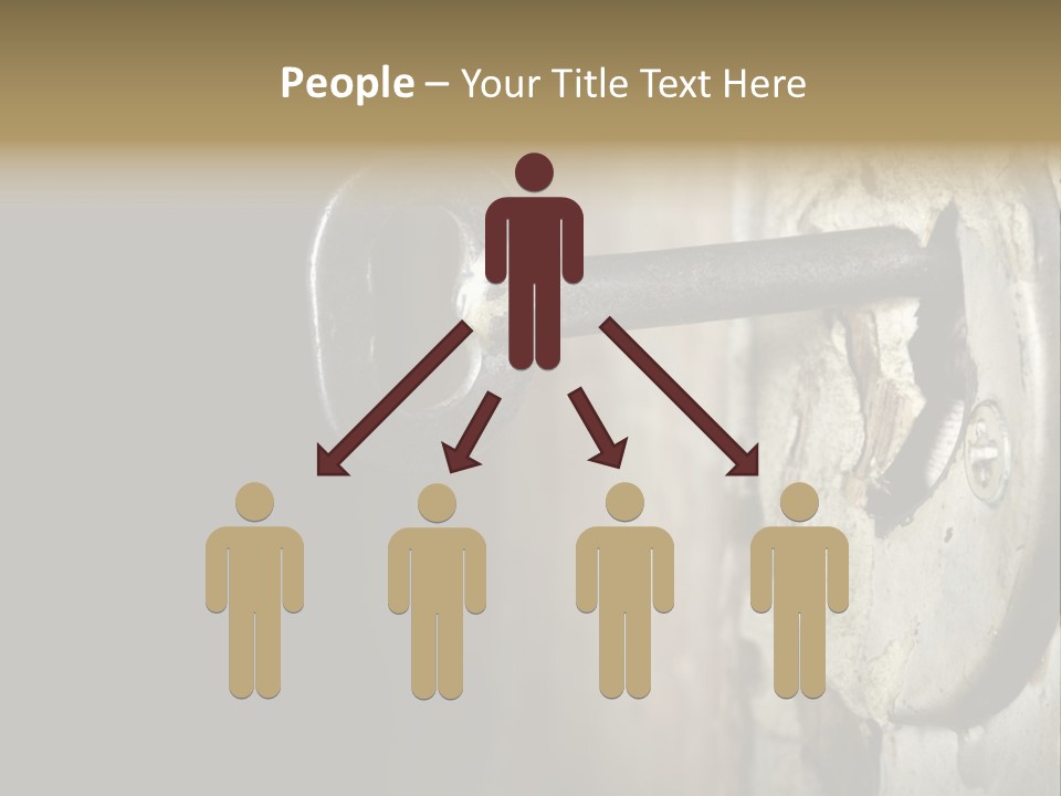 A Rusty Key On A Door With A Black Background PowerPoint Template