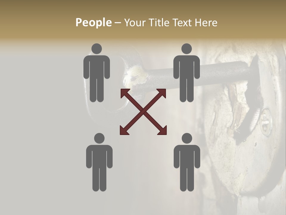 A Rusty Key On A Door With A Black Background PowerPoint Template