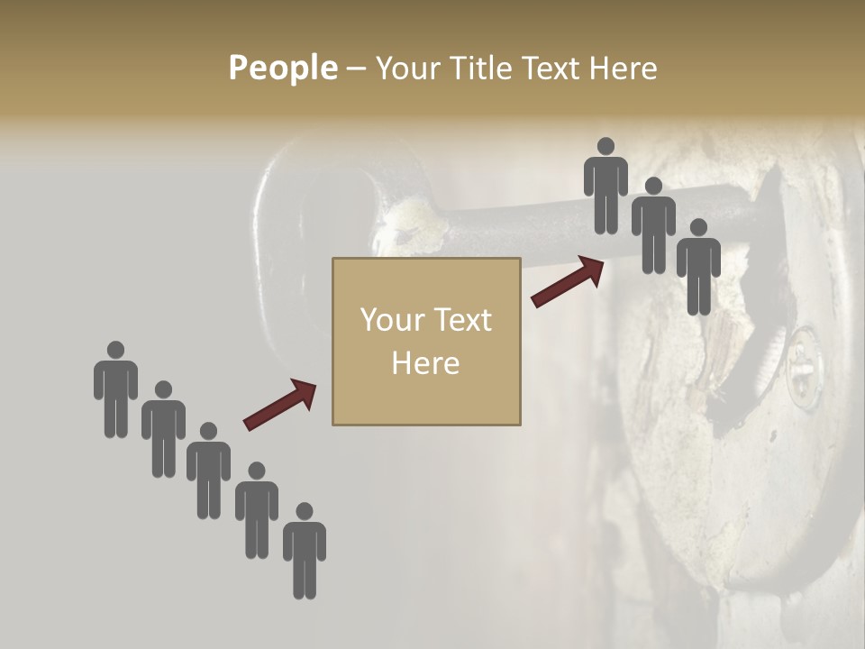 A Rusty Key On A Door With A Black Background PowerPoint Template