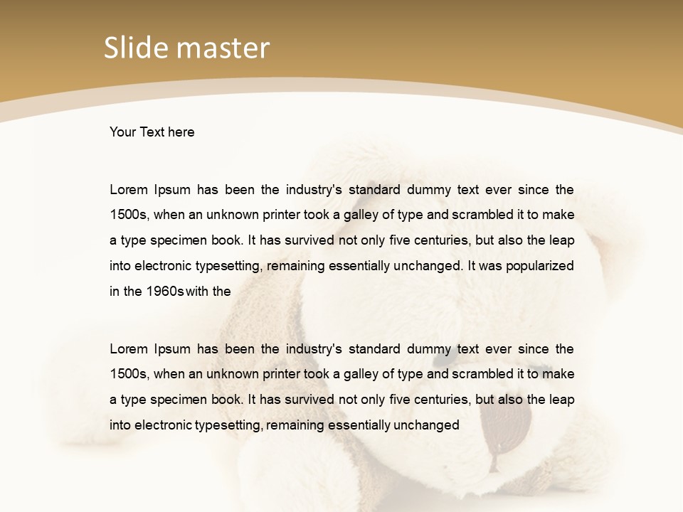 A Teddy Bear Sitting On A White Surface PowerPoint Template