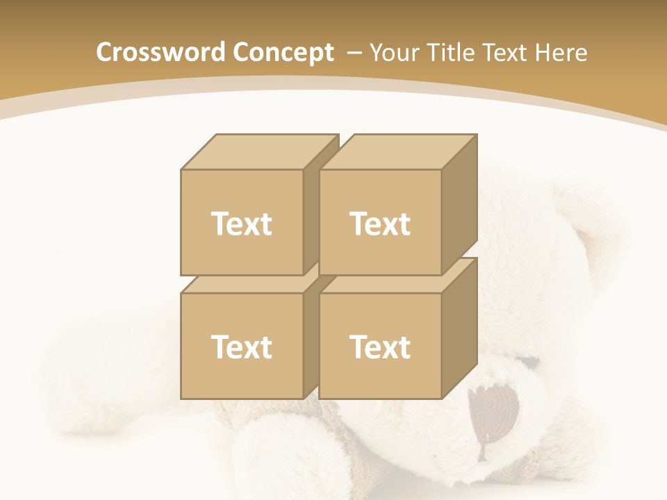 A Teddy Bear Sitting On A White Surface PowerPoint Template