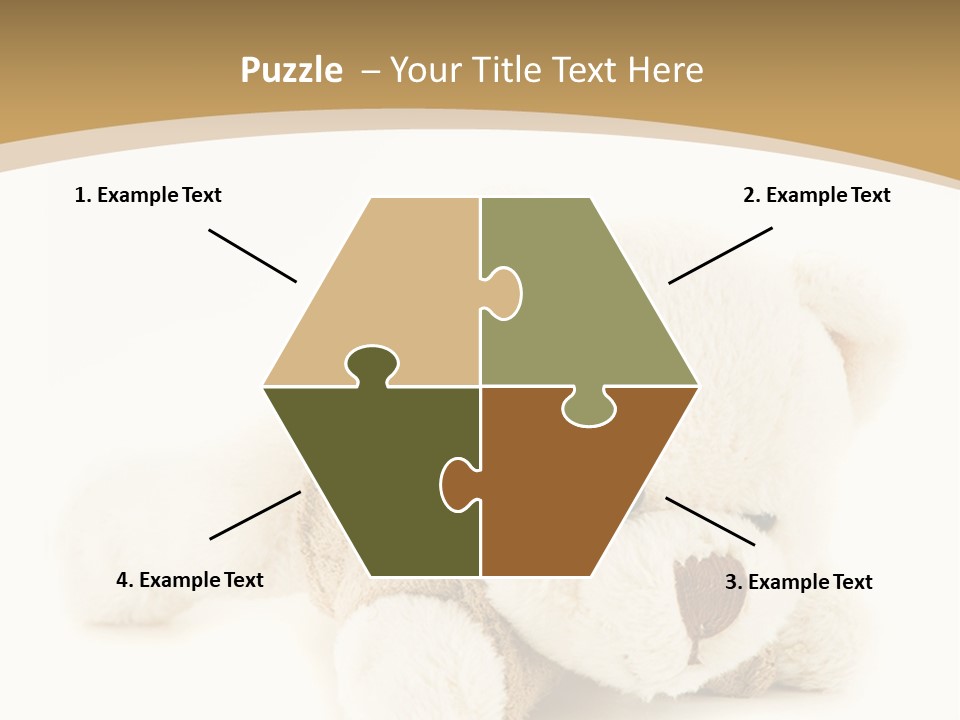 A Teddy Bear Sitting On A White Surface PowerPoint Template
