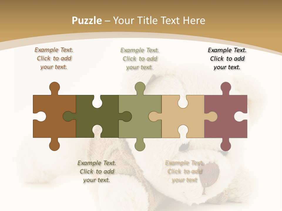 A Teddy Bear Sitting On A White Surface PowerPoint Template