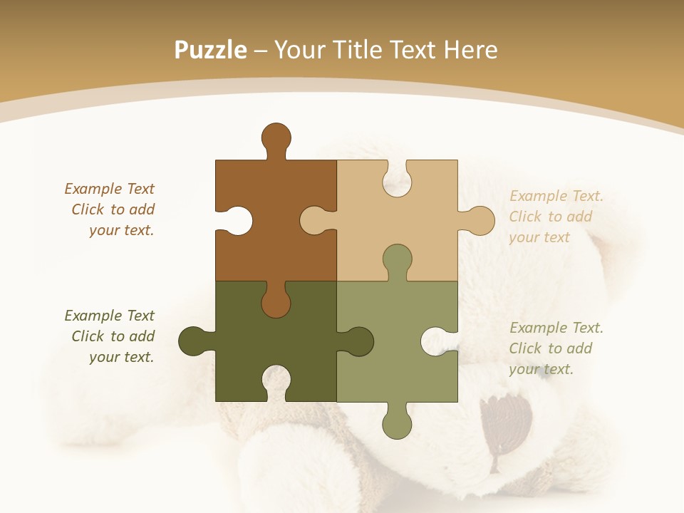 A Teddy Bear Sitting On A White Surface PowerPoint Template