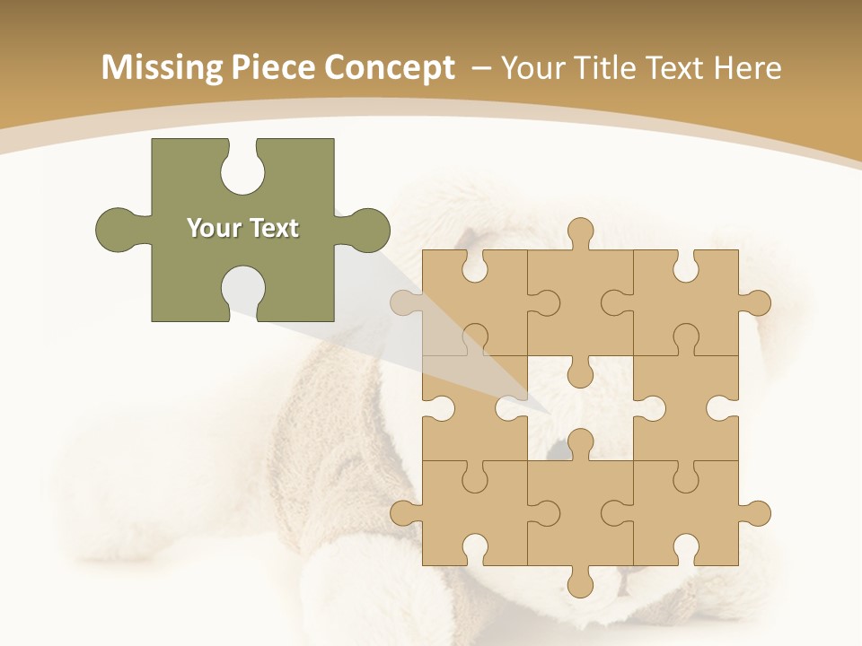 A Teddy Bear Sitting On A White Surface PowerPoint Template