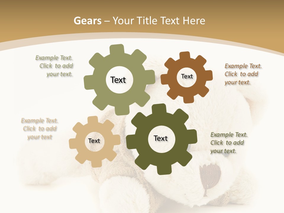 A Teddy Bear Sitting On A White Surface PowerPoint Template
