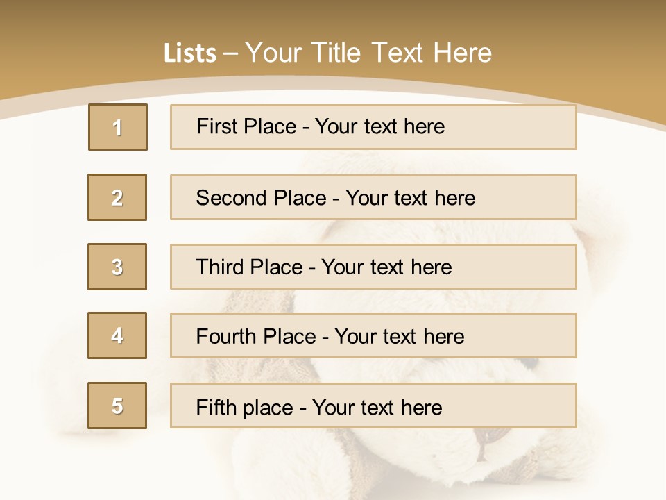 A Teddy Bear Sitting On A White Surface PowerPoint Template