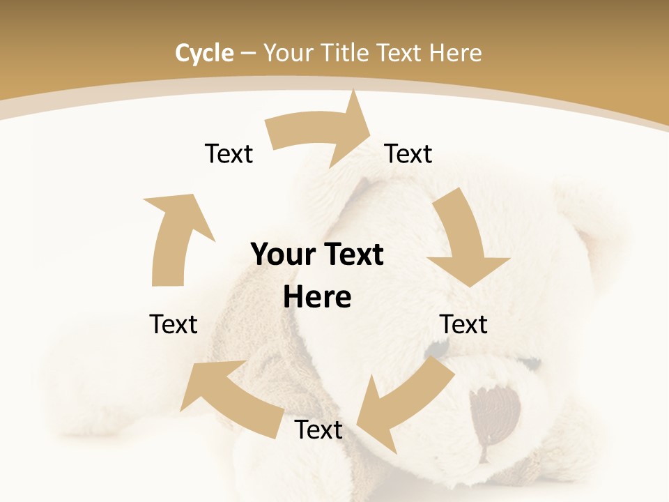A Teddy Bear Sitting On A White Surface PowerPoint Template
