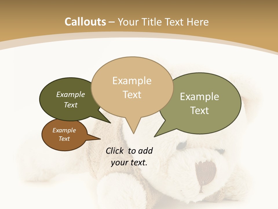 A Teddy Bear Sitting On A White Surface PowerPoint Template