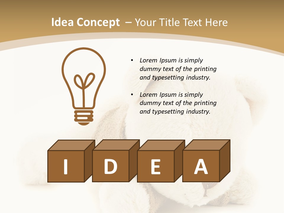 A Teddy Bear Sitting On A White Surface PowerPoint Template