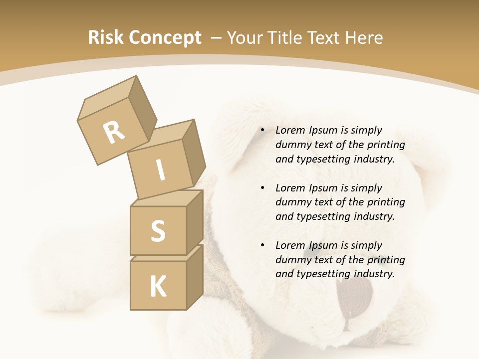 A Teddy Bear Sitting On A White Surface PowerPoint Template