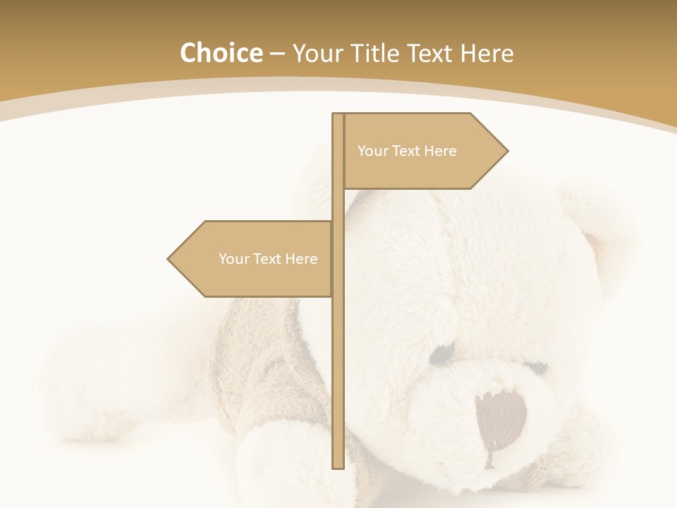 A Teddy Bear Sitting On A White Surface PowerPoint Template