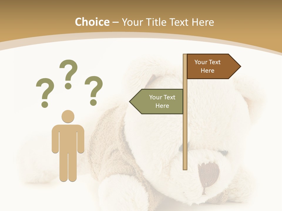 A Teddy Bear Sitting On A White Surface PowerPoint Template