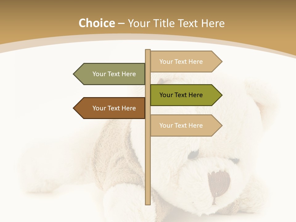 A Teddy Bear Sitting On A White Surface PowerPoint Template
