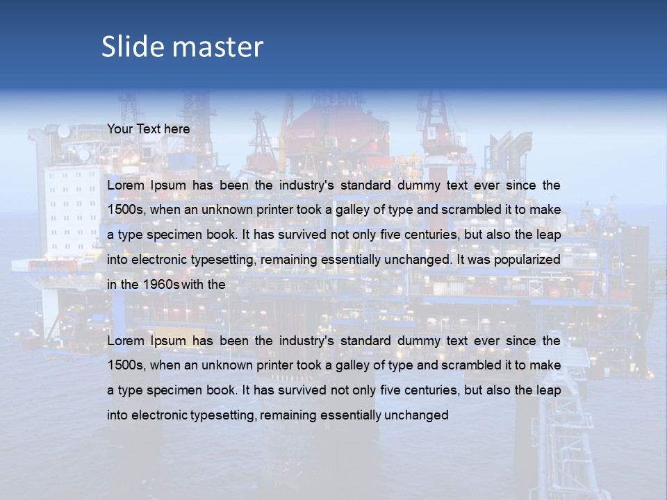 Oil Platform Concrete PowerPoint Template