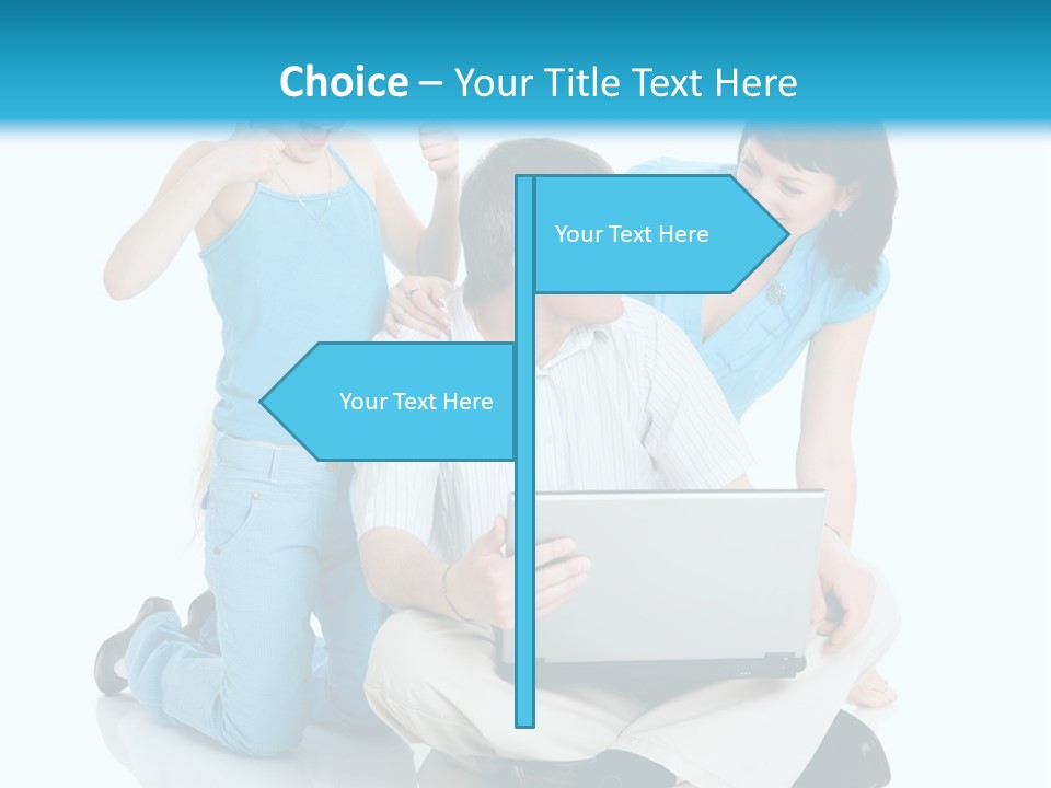 Happy Woman Consulting PowerPoint Template