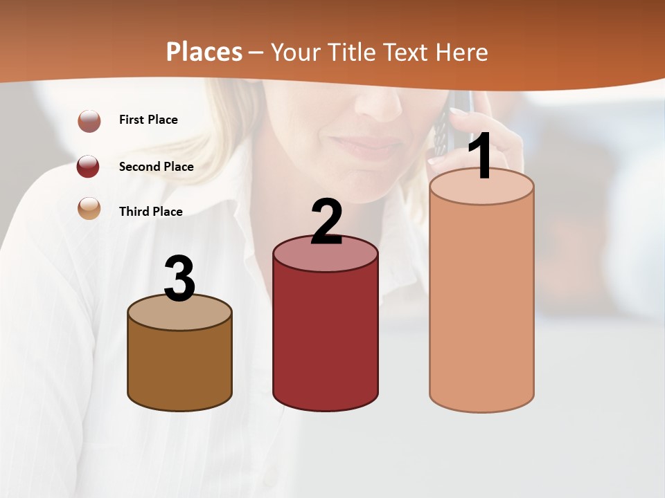 A Woman Talking On A Cell Phone In Front Of A Laptop PowerPoint Template