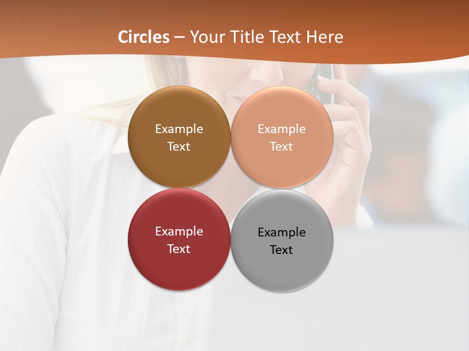 A Woman Talking On A Cell Phone In Front Of A Laptop PowerPoint Template