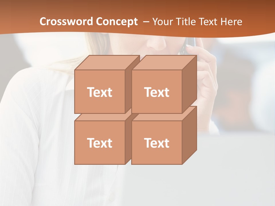 A Woman Talking On A Cell Phone In Front Of A Laptop PowerPoint Template