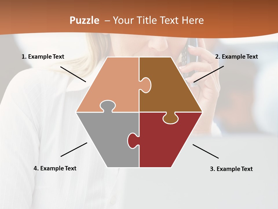 A Woman Talking On A Cell Phone In Front Of A Laptop PowerPoint Template