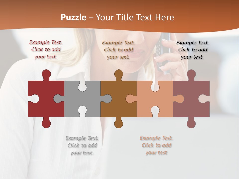 A Woman Talking On A Cell Phone In Front Of A Laptop PowerPoint Template