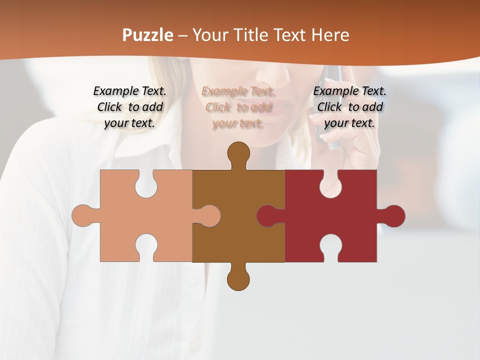 A Woman Talking On A Cell Phone In Front Of A Laptop PowerPoint Template