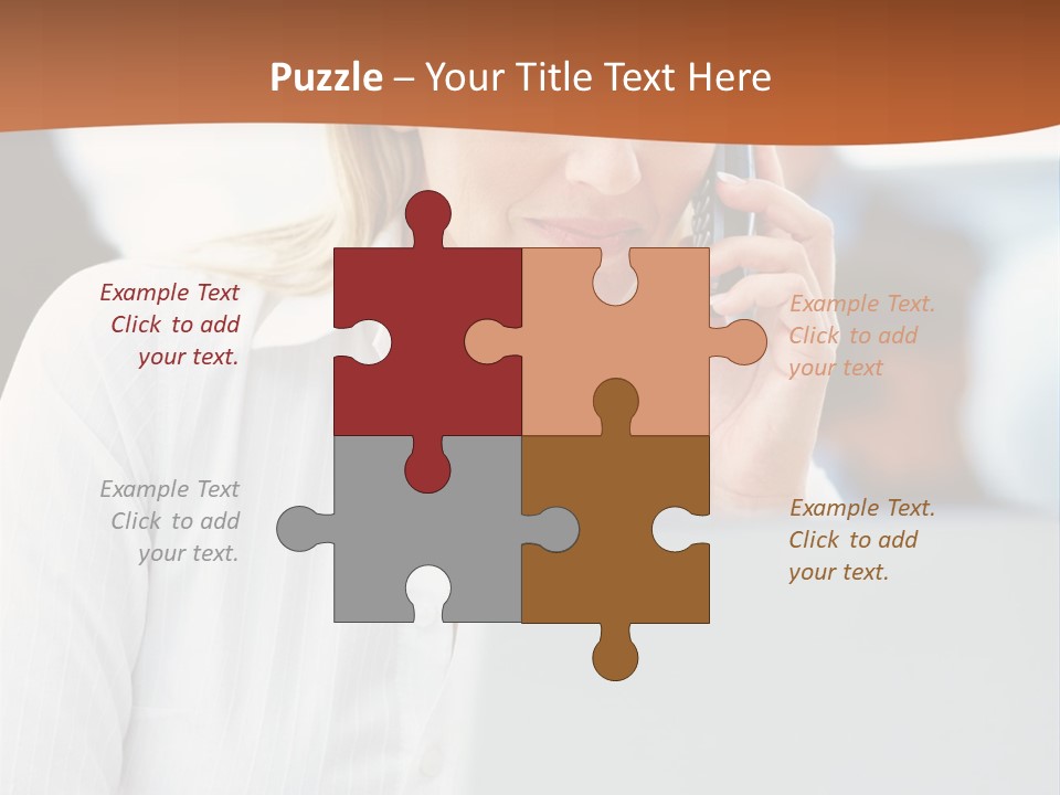 A Woman Talking On A Cell Phone In Front Of A Laptop PowerPoint Template