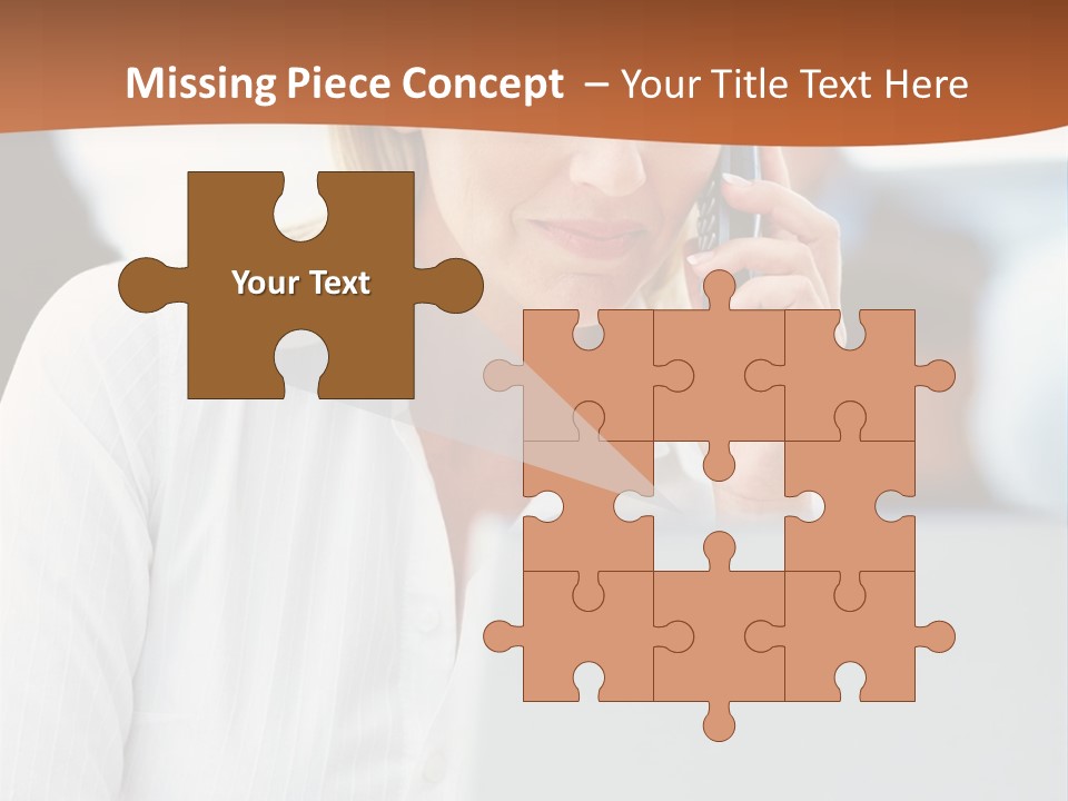 A Woman Talking On A Cell Phone In Front Of A Laptop PowerPoint Template