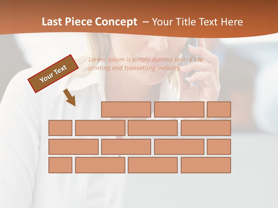 A Woman Talking On A Cell Phone In Front Of A Laptop PowerPoint Template