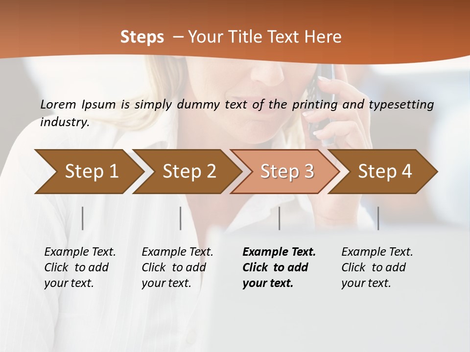 A Woman Talking On A Cell Phone In Front Of A Laptop PowerPoint Template
