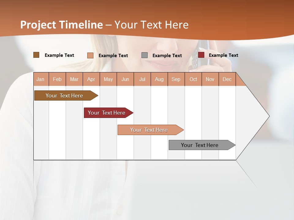 A Woman Talking On A Cell Phone In Front Of A Laptop PowerPoint Template