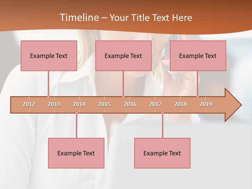 A Woman Talking On A Cell Phone In Front Of A Laptop PowerPoint Template