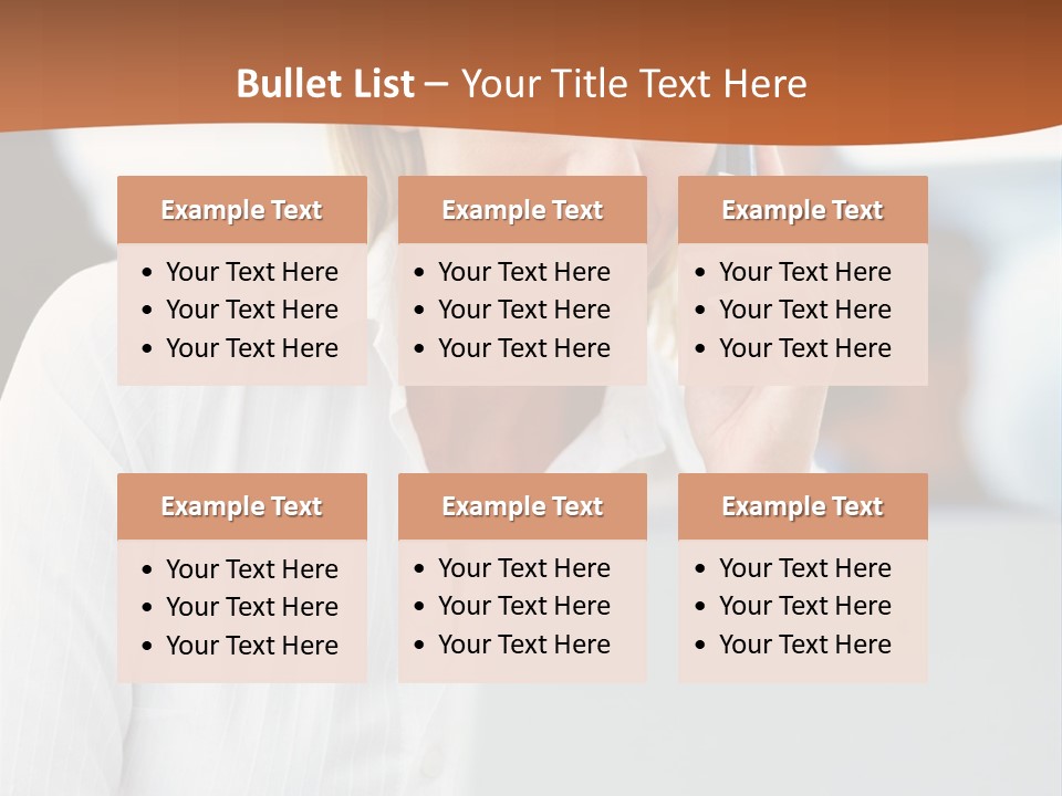 A Woman Talking On A Cell Phone In Front Of A Laptop PowerPoint Template