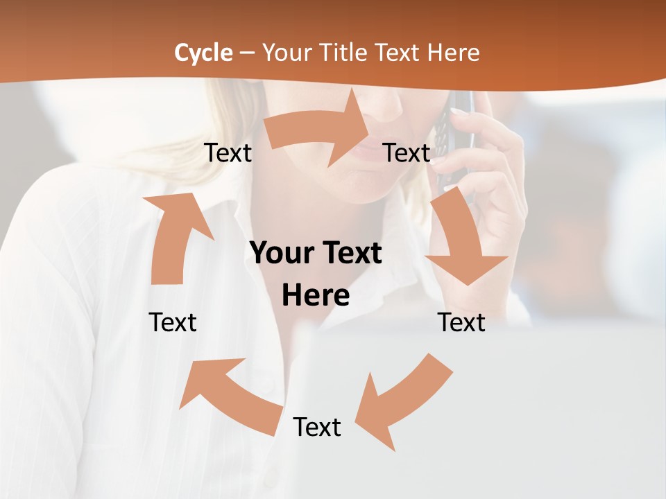 A Woman Talking On A Cell Phone In Front Of A Laptop PowerPoint Template