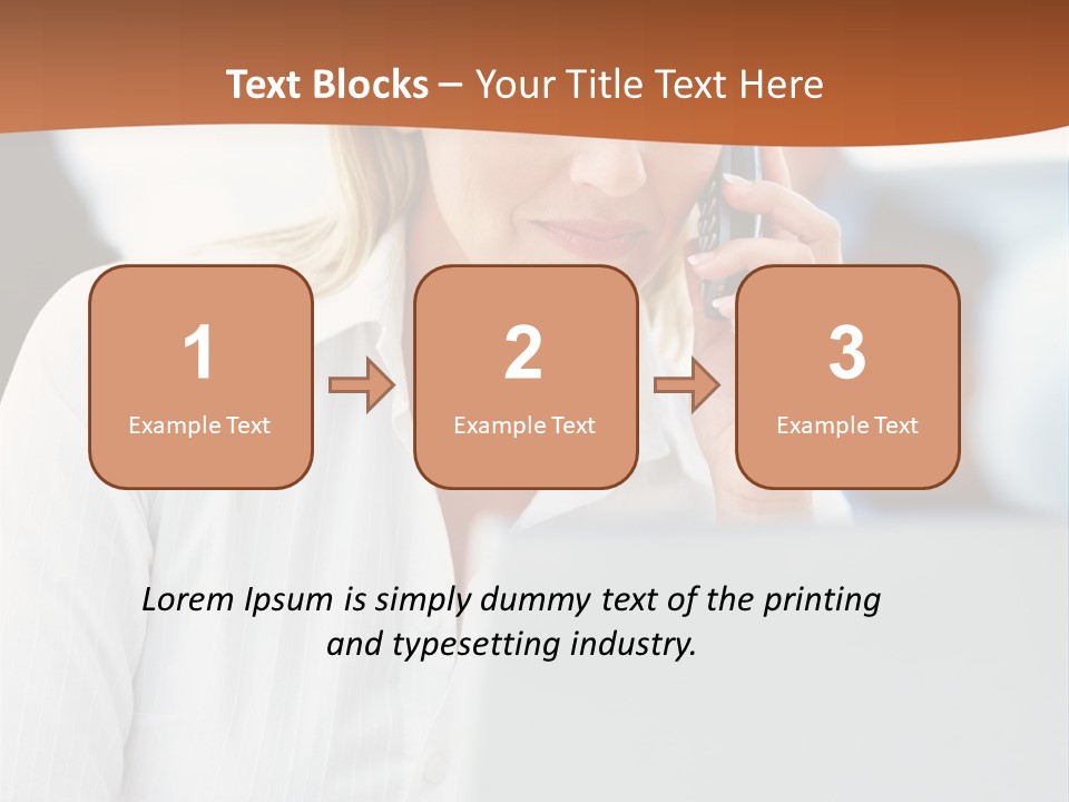 A Woman Talking On A Cell Phone In Front Of A Laptop PowerPoint Template