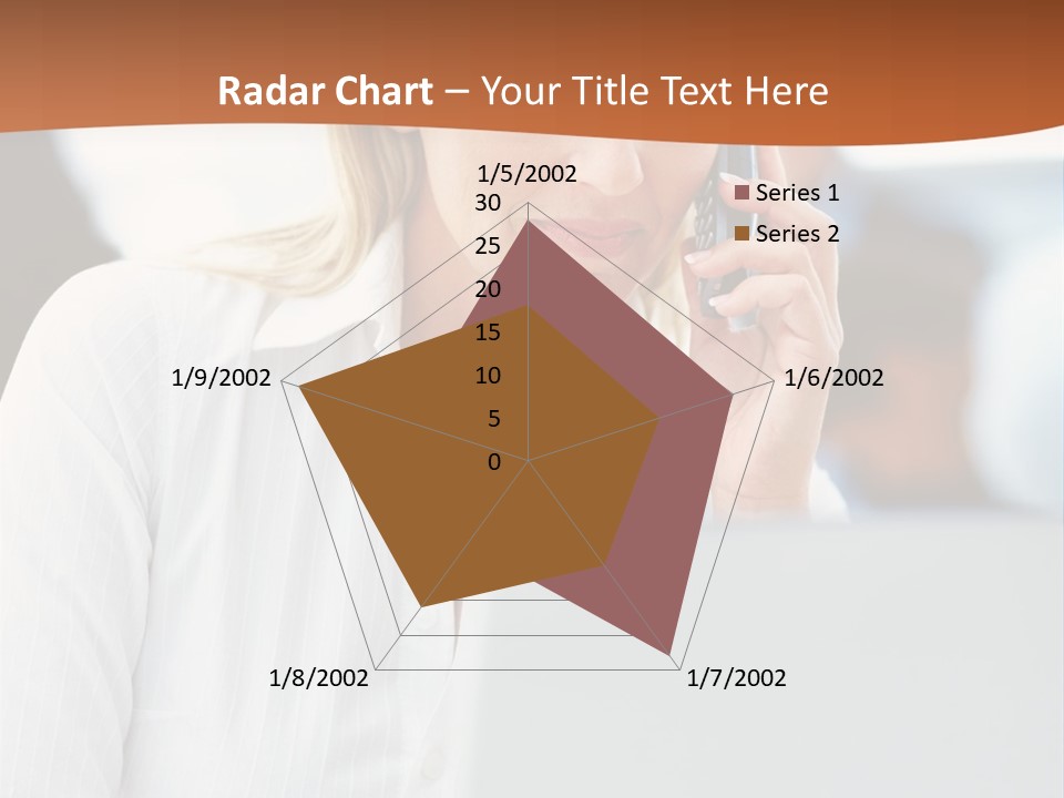 A Woman Talking On A Cell Phone In Front Of A Laptop PowerPoint Template