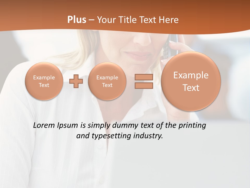 A Woman Talking On A Cell Phone In Front Of A Laptop PowerPoint Template