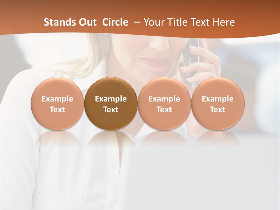 A Woman Talking On A Cell Phone In Front Of A Laptop PowerPoint Template