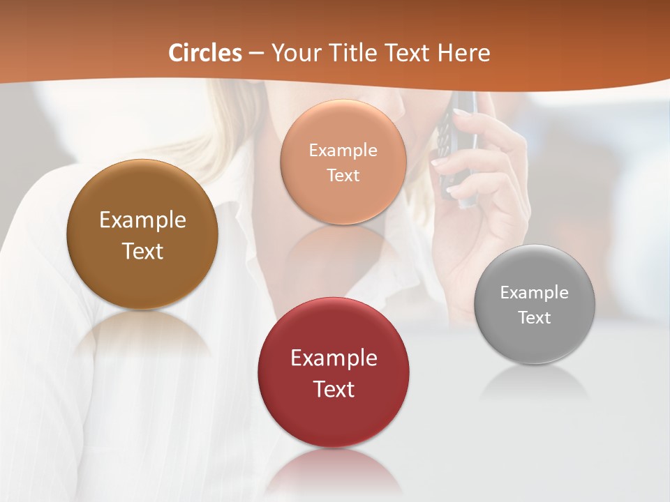 A Woman Talking On A Cell Phone In Front Of A Laptop PowerPoint Template