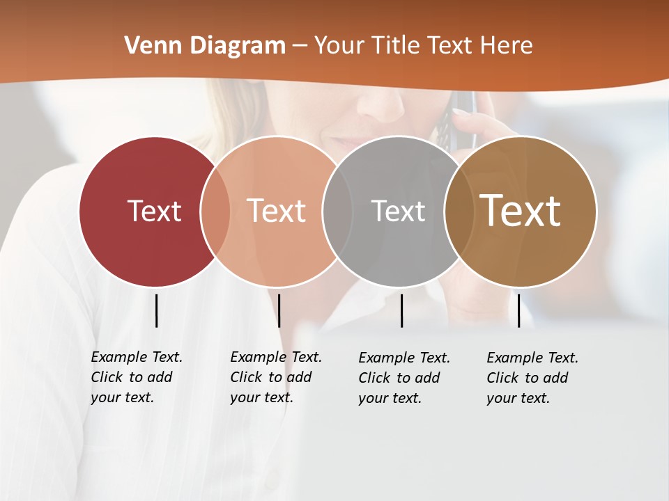 A Woman Talking On A Cell Phone In Front Of A Laptop PowerPoint Template