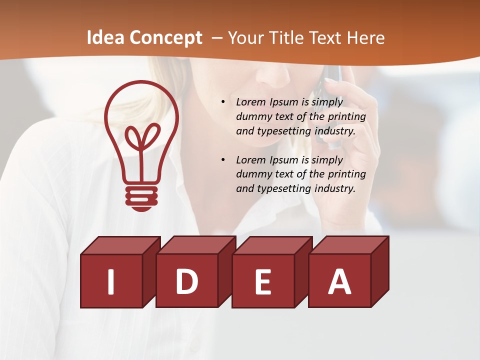 A Woman Talking On A Cell Phone In Front Of A Laptop PowerPoint Template