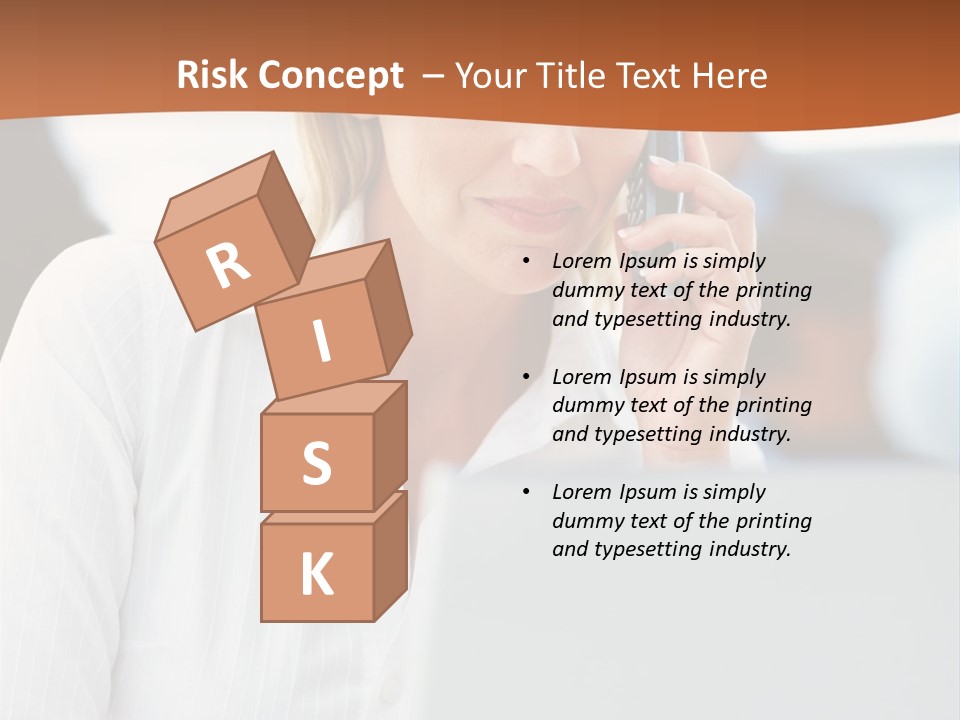 A Woman Talking On A Cell Phone In Front Of A Laptop PowerPoint Template