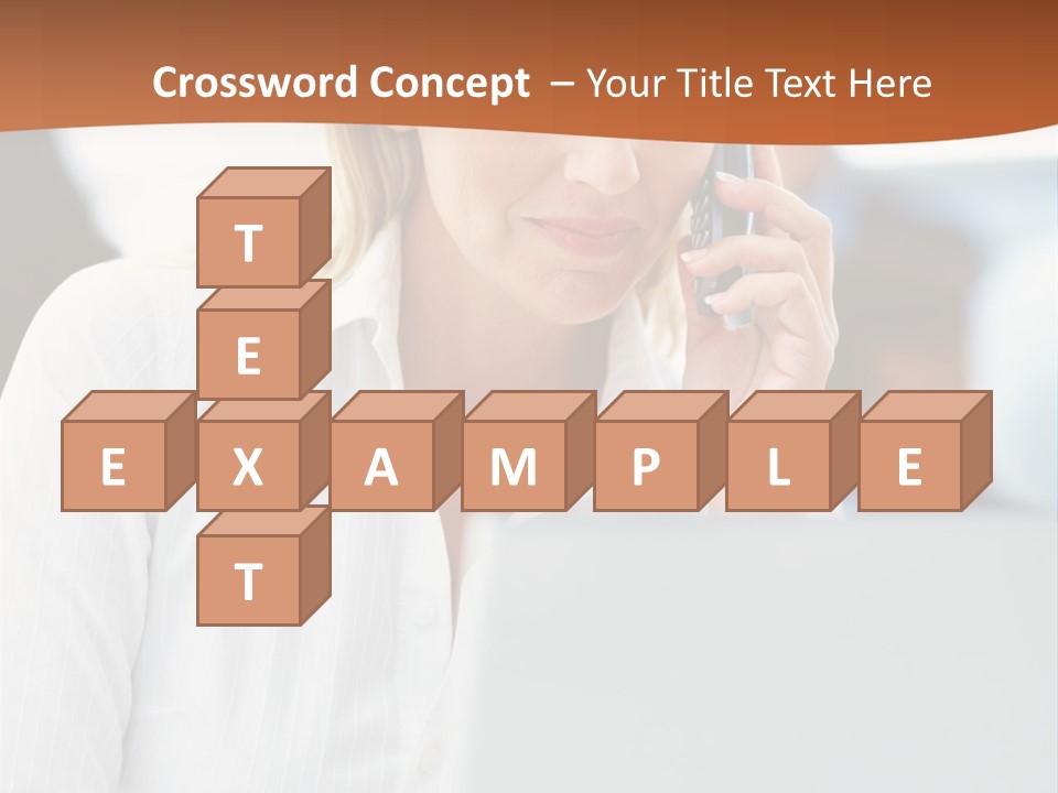 A Woman Talking On A Cell Phone In Front Of A Laptop PowerPoint Template