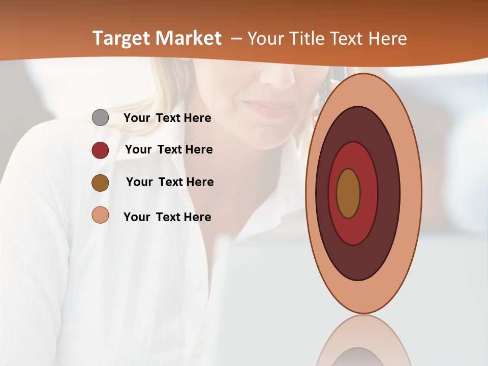 A Woman Talking On A Cell Phone In Front Of A Laptop PowerPoint Template