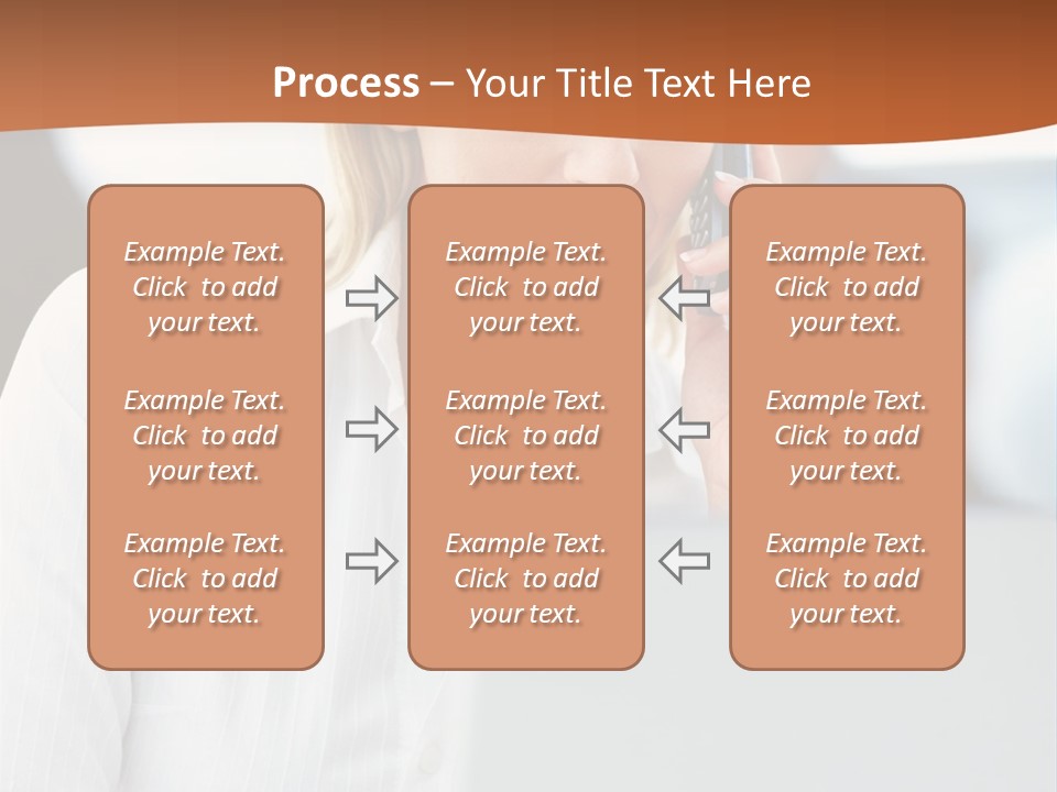 A Woman Talking On A Cell Phone In Front Of A Laptop PowerPoint Template