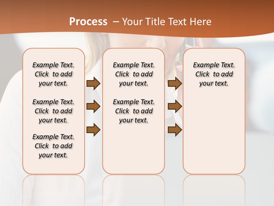 A Woman Talking On A Cell Phone In Front Of A Laptop PowerPoint Template