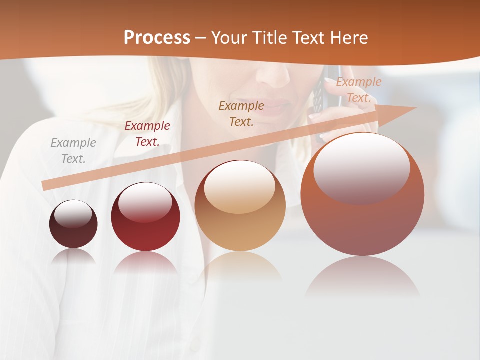 A Woman Talking On A Cell Phone In Front Of A Laptop PowerPoint Template