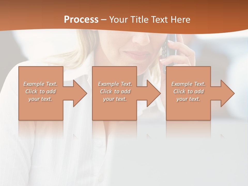A Woman Talking On A Cell Phone In Front Of A Laptop PowerPoint Template
