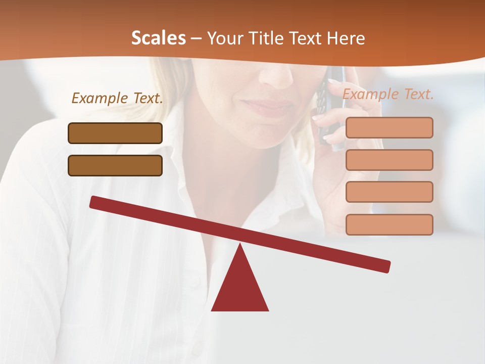 A Woman Talking On A Cell Phone In Front Of A Laptop PowerPoint Template